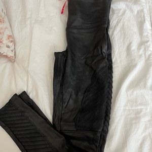 Spank faux leather moto leggings
